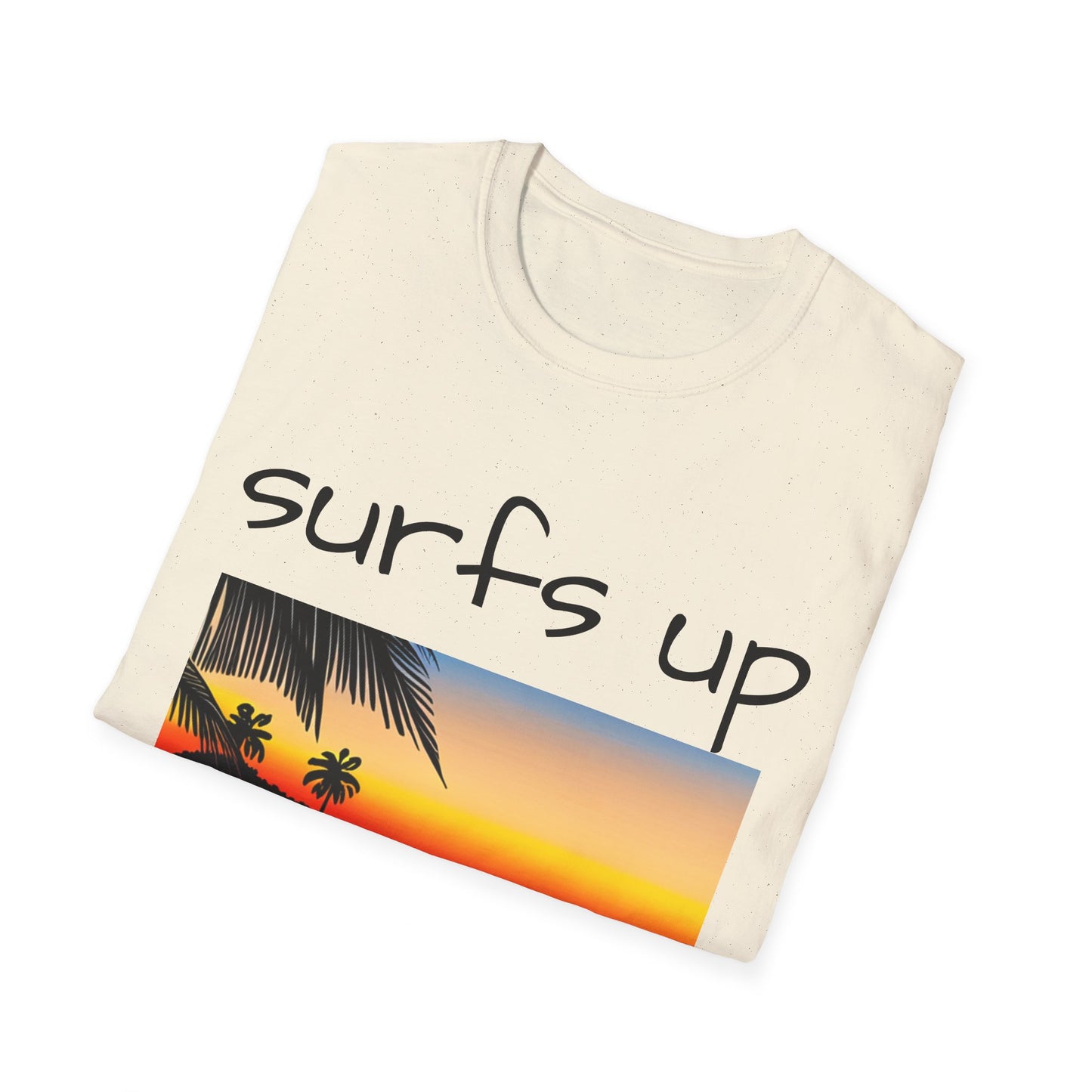 Surfing T-Shirt Surfs Up - Unisex Softstyle Tee, Perfect for Beach Lovers & Water Sports Enthusiasts, Great Gift Idea