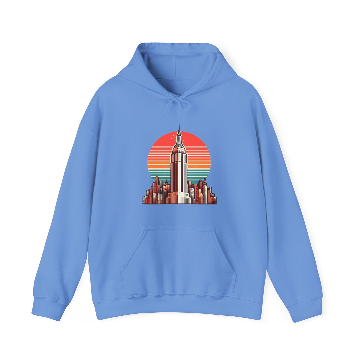 Vintage-Inspired Empire State Building Hoodie - 1970s Style Graphic Sweatshirt - Perfect for Retro Outfits and Gifts