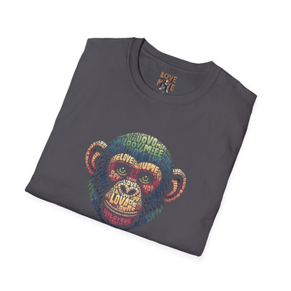 Love Monkey T-Shirt - Unique Designer Graphic Tee, Perfect Casual Wear, Ideal Designer Wear Gift