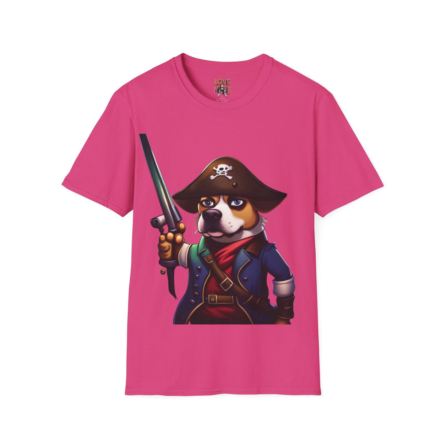 T Shirt - Dog Pirate Design, Fun and Unique Pet Lover Tee, Perfect for Themed Parties, Great Gift for Dog Owners