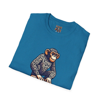 Love Monkey T-Shirt - Unique Designer Graphic Tee, Perfect Casual Wear, Ideal Designer Wear Gift