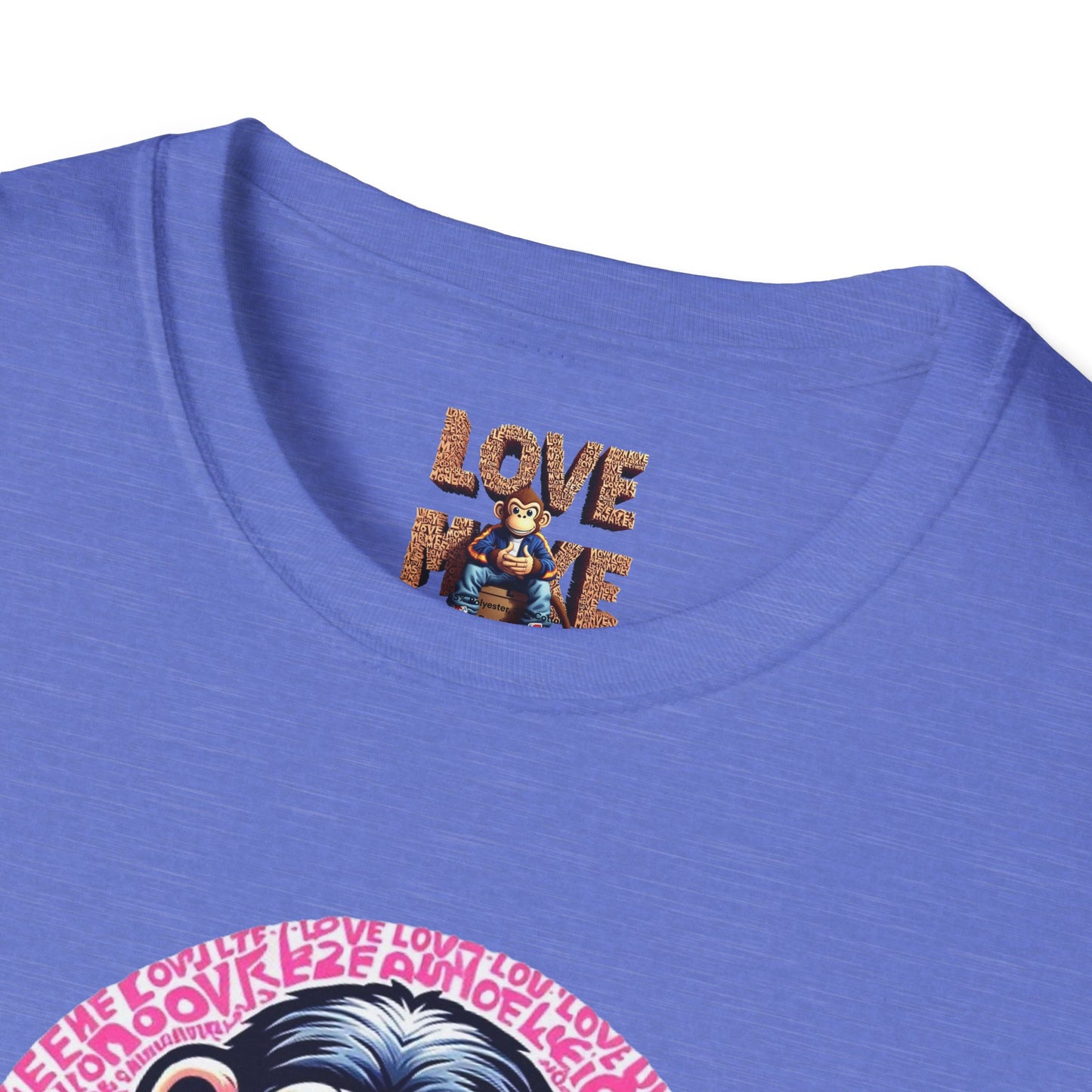 T Shirt with Unique Love Monkey Graphic, Stylish & Trendy, Ideal for Everyday Wear, Fun Gift Idea