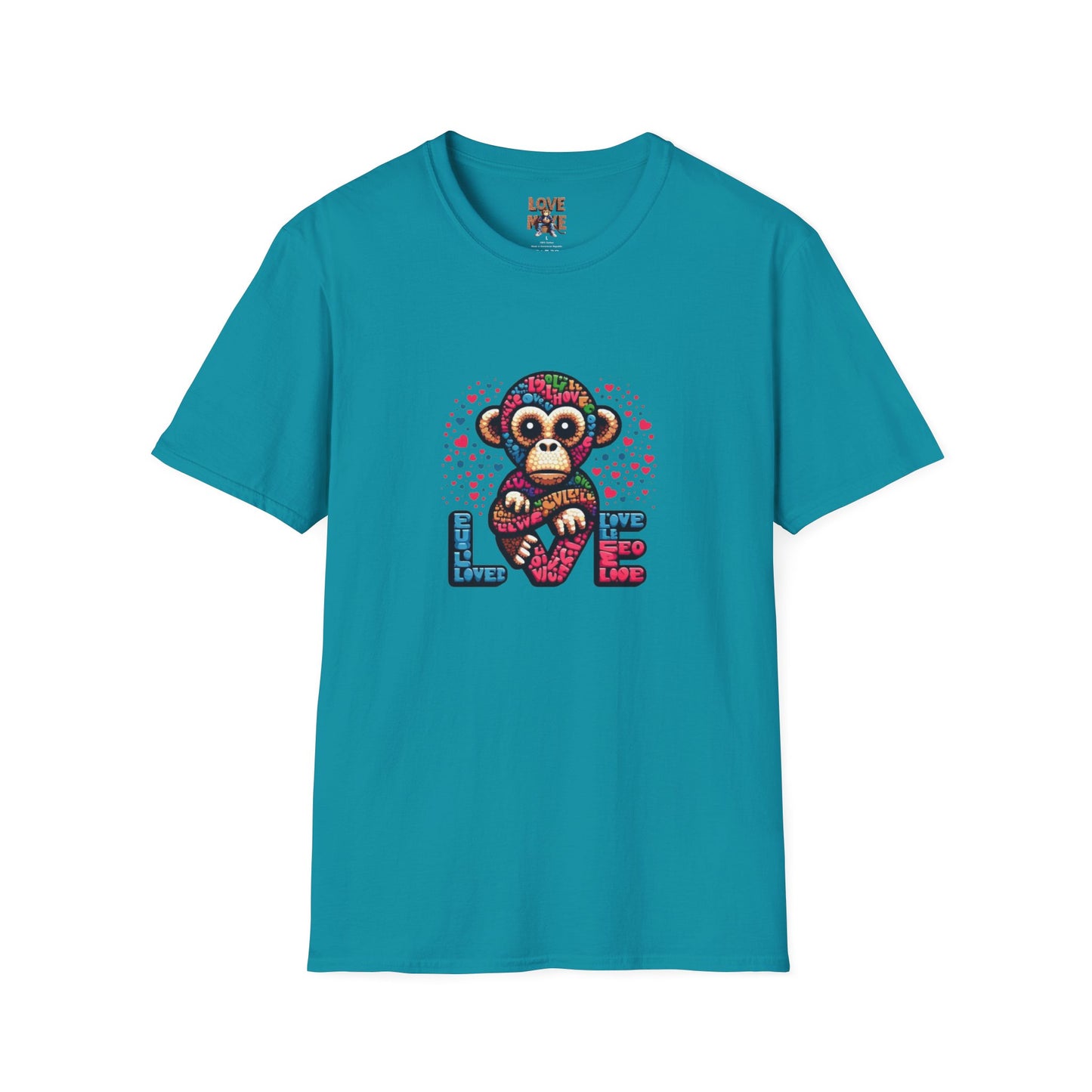 T-Shirt Love Monkey - Cool & Stylish Unisex Softstyle Tee for Casual Wear, Perfect Gift for Friends and Family