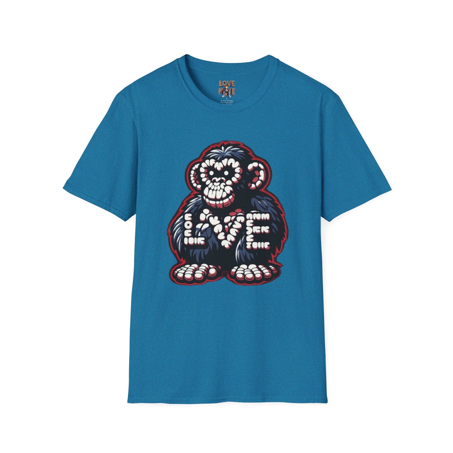 Love Monkey T-shirt, Trendy & Stylish Graphic Tee, Ideal for Everyday Wear, Fun Gift for All Ages