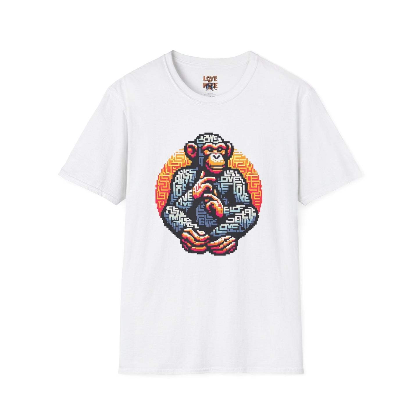 T-Shirt Love Monkey - Unisex Softstyle Casual Wear, Fashionable & Unique Gift for Friends, Family, Birthdays and More