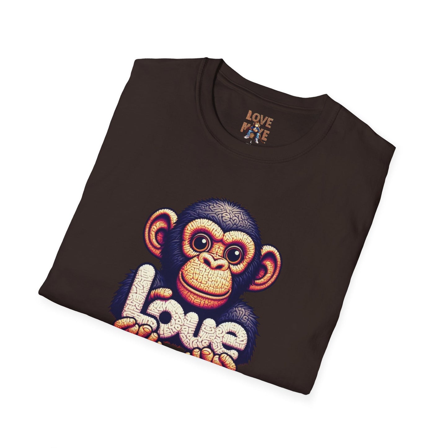 Love Monkey T-Shirt - Unique Designer Graphic Tee, Perfect Casual Wear, Ideal Designer Wear Gift