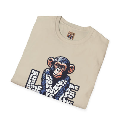 T-shirt Love Monkey Design, Cool & Stylish Tee, Perfect for Casual Wear and a Unique Gift for Friends and Family