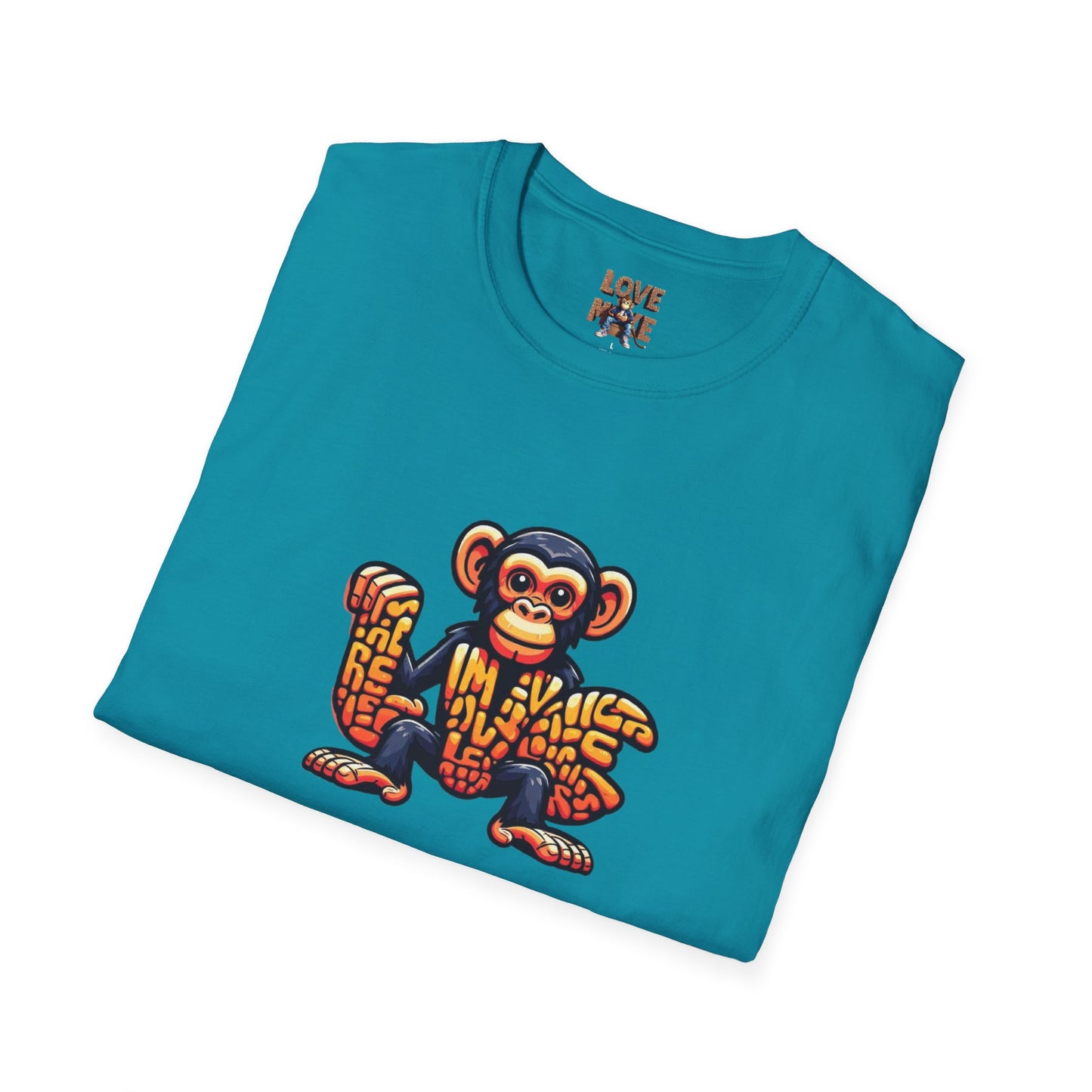 Love Monkey T-Shirt - Unique Designer Graphic Tee, Perfect Casual Wear, Ideal Designer Wear Gift