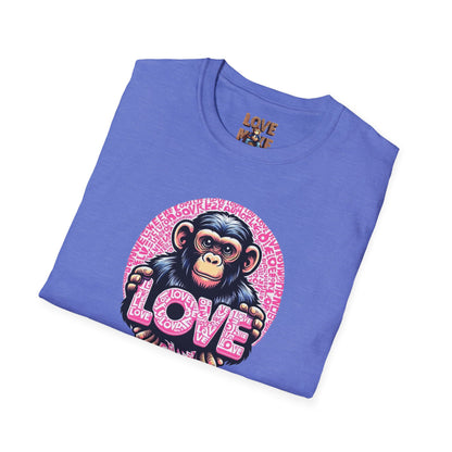 T Shirt with Unique Love Monkey Graphic, Stylish & Trendy, Ideal for Everyday Wear, Fun Gift Idea