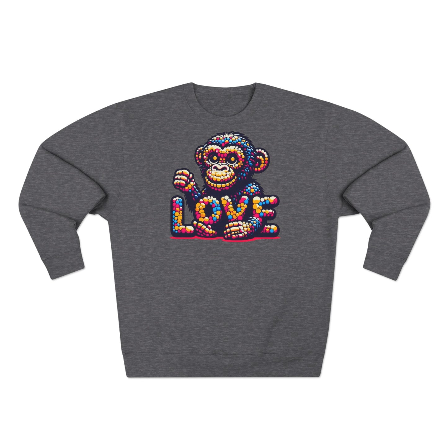 Love Monkey Sweatshirt, Unisex Premium Crewneck, Cozy Casual Wear for Him & Her, Ideal Christmas or Birthday Gift