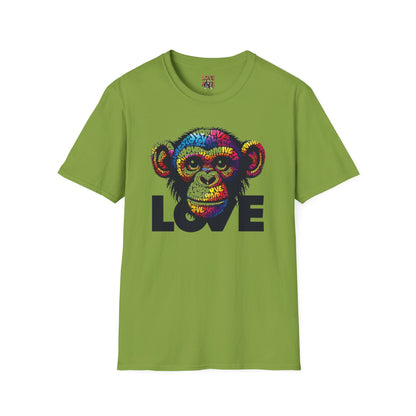 T-Shirt Love Monkey - Cool, Stylish & Trendy Unisex Softstyle Tee for Casual Wear, Perfect Gift for Friends and Family