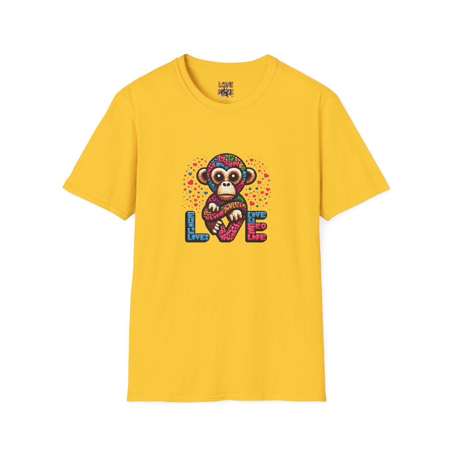 T-Shirt Love Monkey - Cool & Stylish Unisex Softstyle Tee for Casual Wear, Perfect Gift for Friends and Family