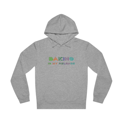 Introducing our cosy and stylish "Baking Is My Release" hoodie