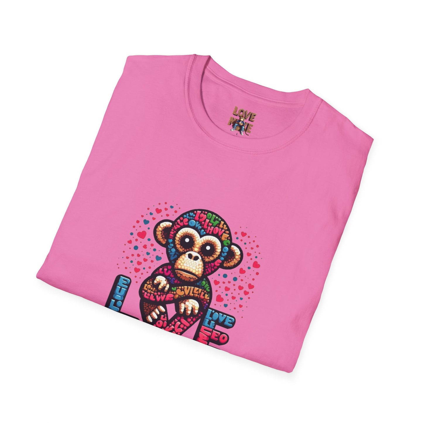 T-Shirt Love Monkey - Cool & Stylish Unisex Softstyle Tee for Casual Wear, Perfect Gift for Friends and Family