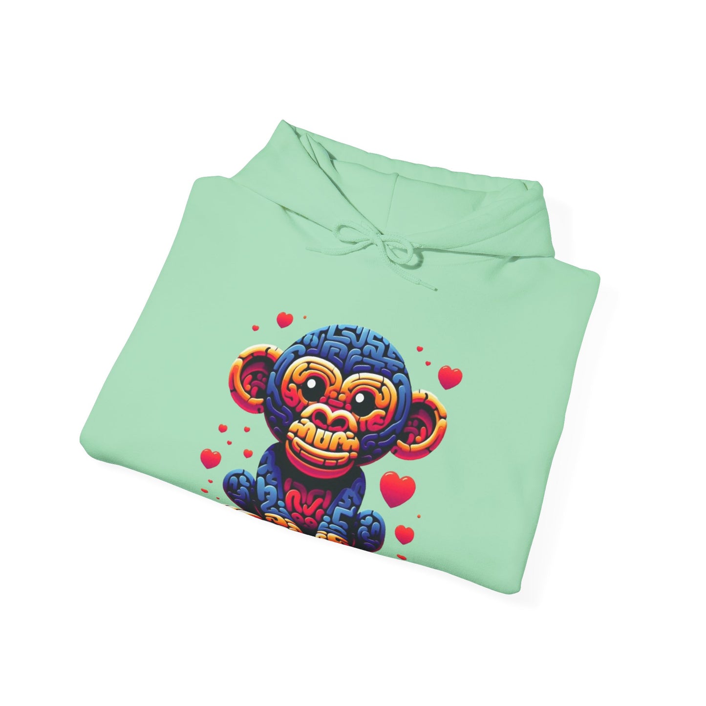 Designer Love Monkey Hoodie - Cool Graphic Animal Top, Ideal for Casual Outfits, Designer Hoodie Active