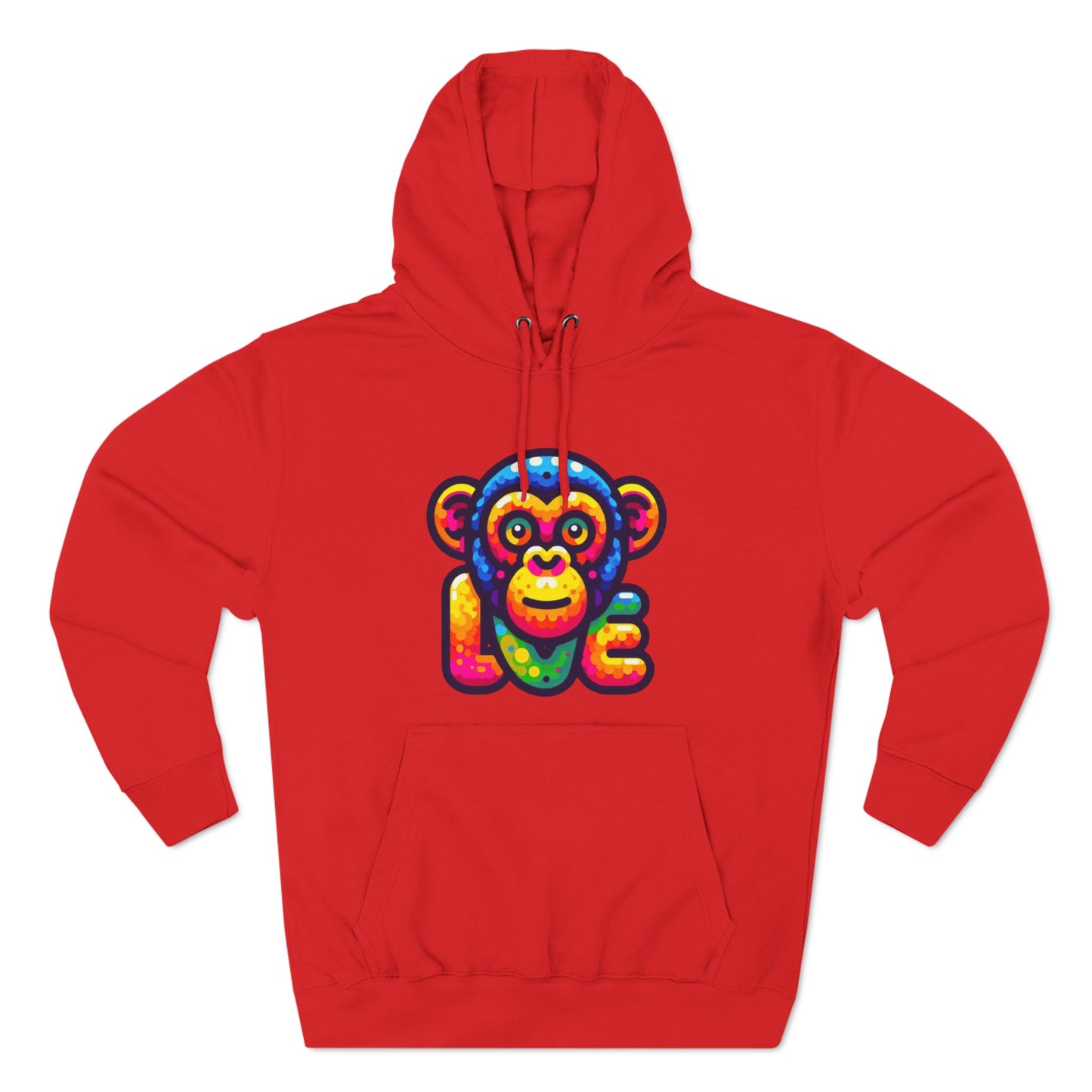 Hoodie with Love Monkey Design, Unisex Premium Crewneck, Stylish & Comfortable Outfit, Great Gift for Friends or Loved Ones