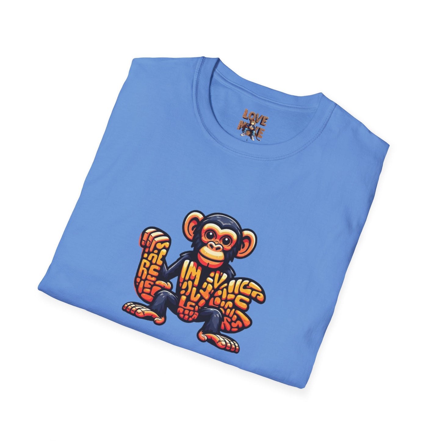 Love Monkey T-Shirt - Unique Designer Graphic Tee, Perfect Casual Wear, Ideal Designer Wear Gift