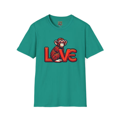 T-shirt Love Monkey Design - Cool, Stylish & Trendy - Perfect for Casual Wear - Unique Gift Idea