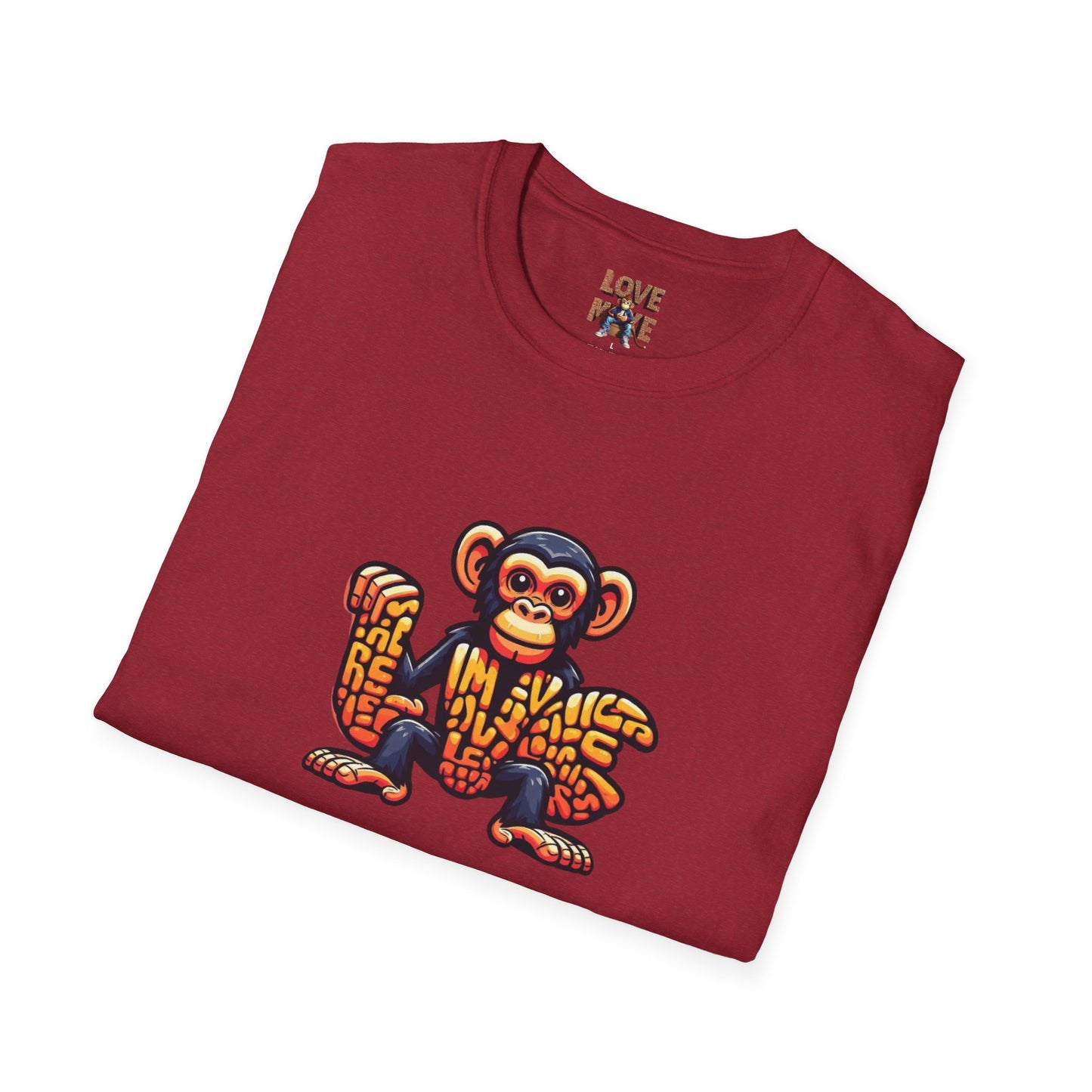 Love Monkey T-Shirt - Unique Designer Graphic Tee, Perfect Casual Wear, Ideal Designer Wear Gift