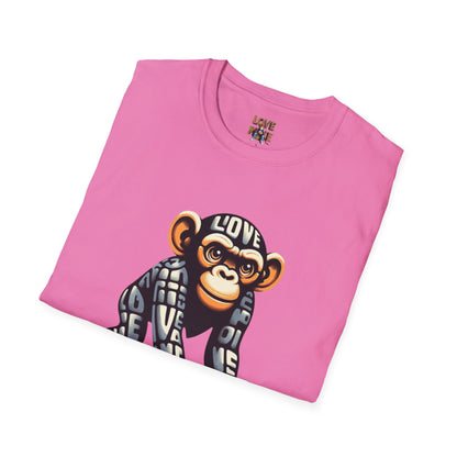 Designer Love Monkey T-Shirt - Cool Graphic Animal Top, Ideal for Casual Outfits, Designer Shirt