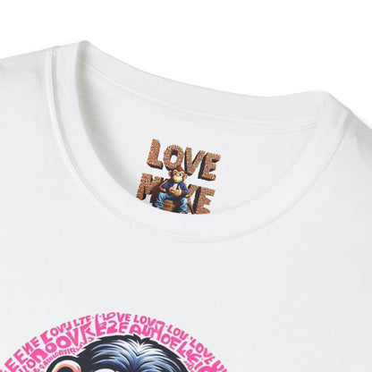 T Shirt with Unique Love Monkey Graphic, Stylish & Trendy, Ideal for Everyday Wear, Fun Gift Idea