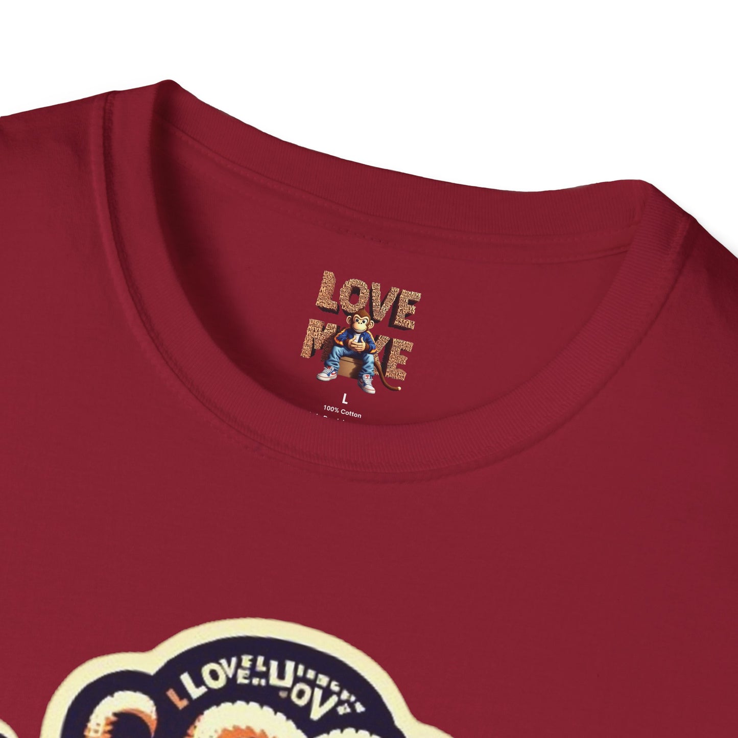 T-Shirt Love Monkey - Cool, Stylish & Trendy Unisex Softstyle Tee for Casual Wear, Perfect Gift for Friends and Family