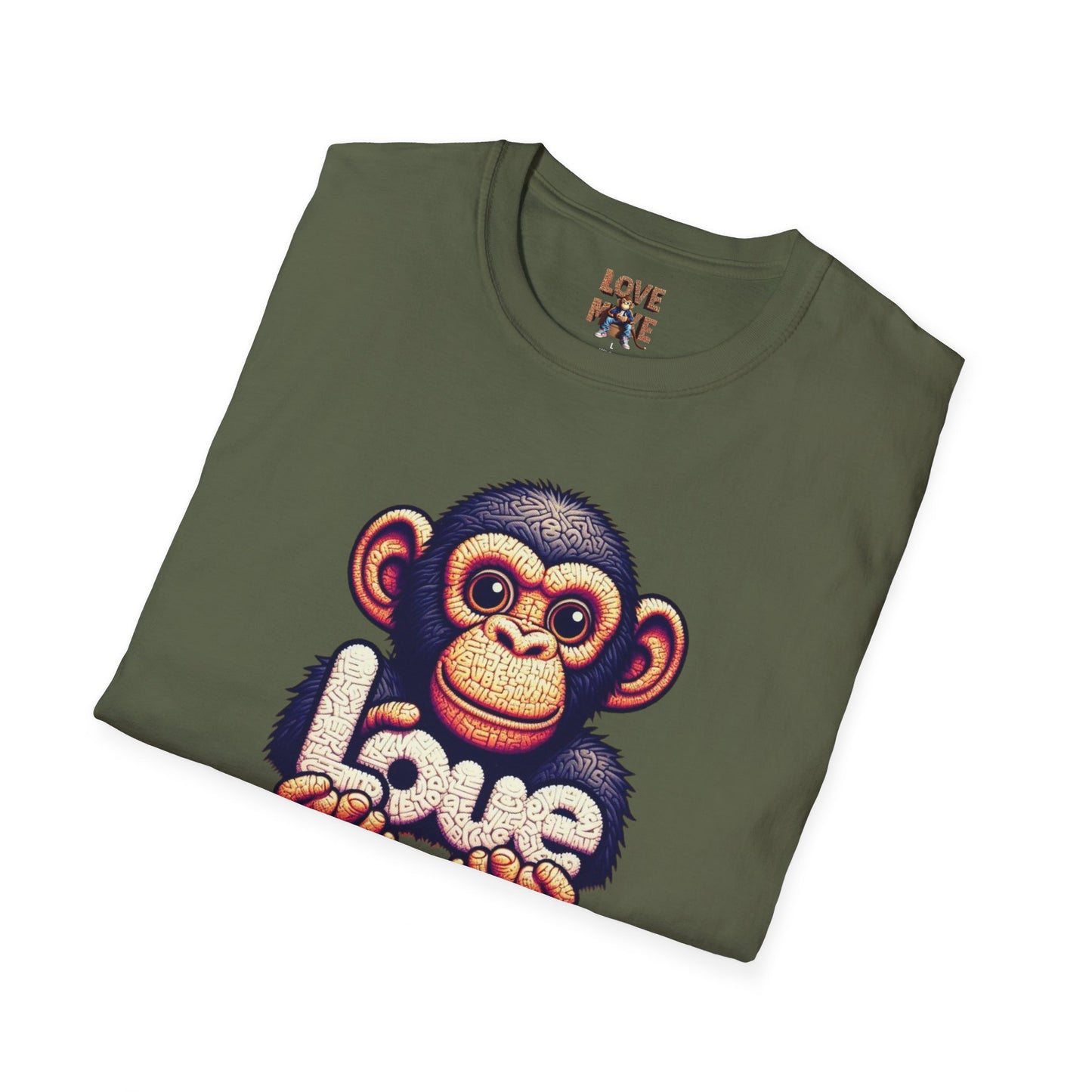 Love Monkey T-Shirt - Unique Designer Graphic Tee, Perfect Casual Wear, Ideal Designer Wear Gift