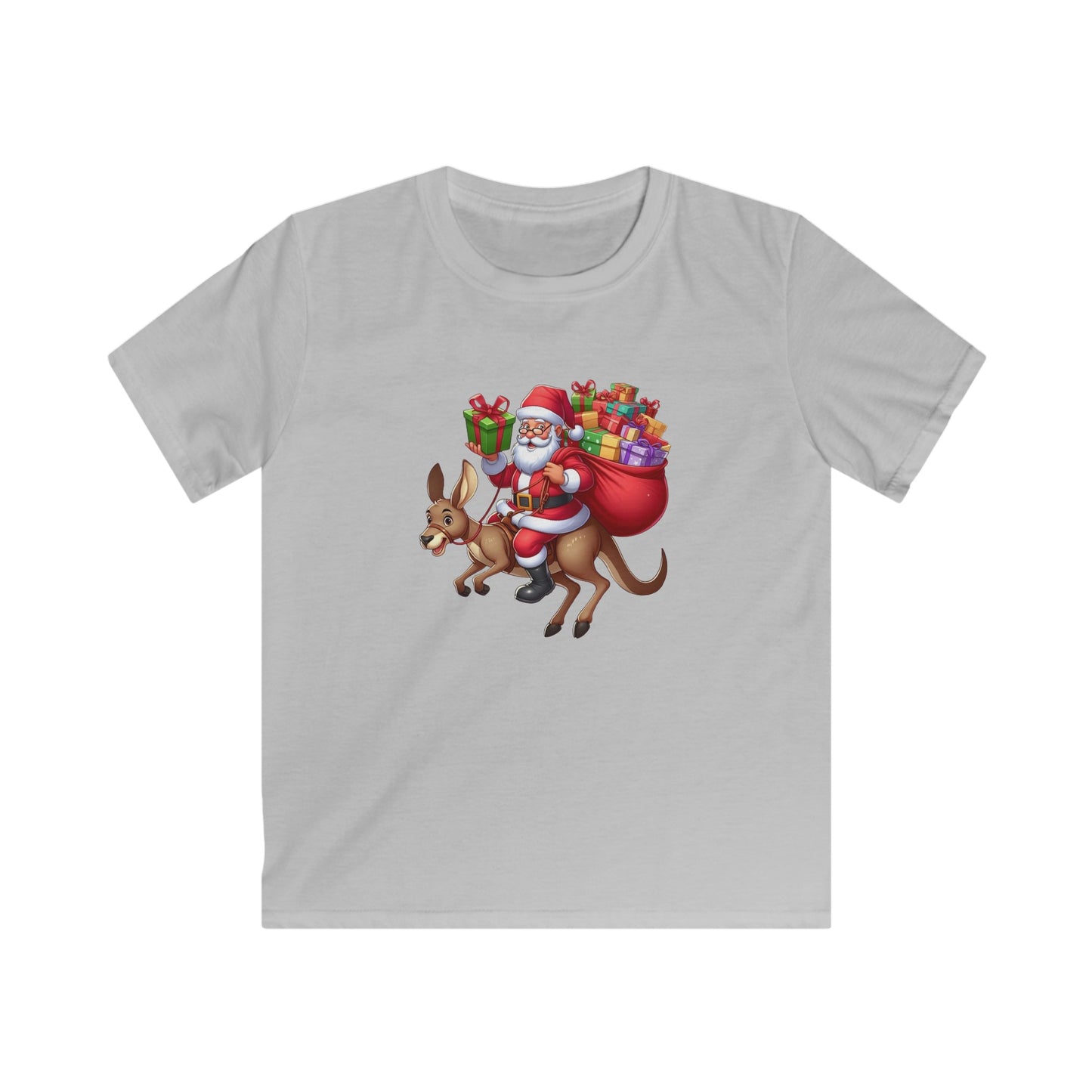 T Shirt - Santa Riding Kangaroo, Cool Xmas Tee, Unique Holiday Outfit, Perfect Christmas Gift