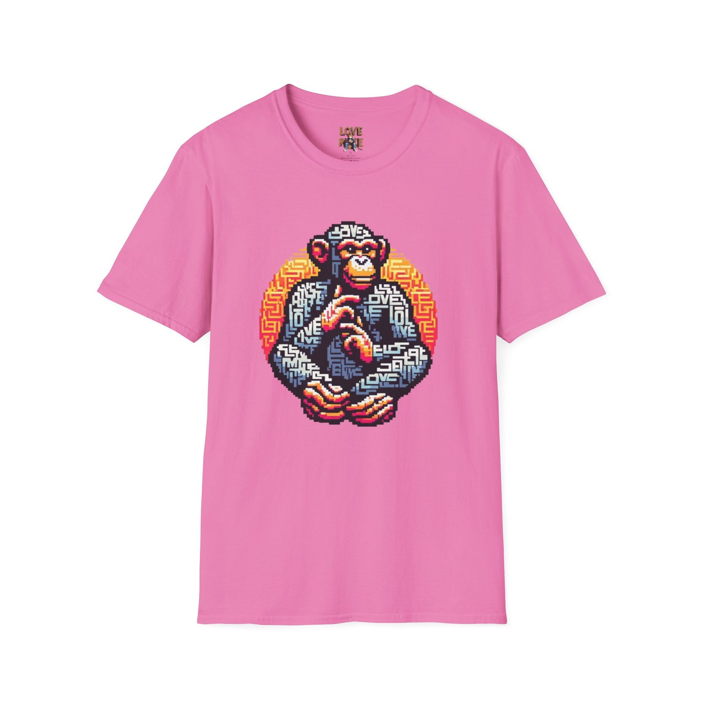 T-Shirt Love Monkey - Unisex Softstyle Casual Wear, Fashionable & Unique Gift for Friends, Family, Birthdays and More