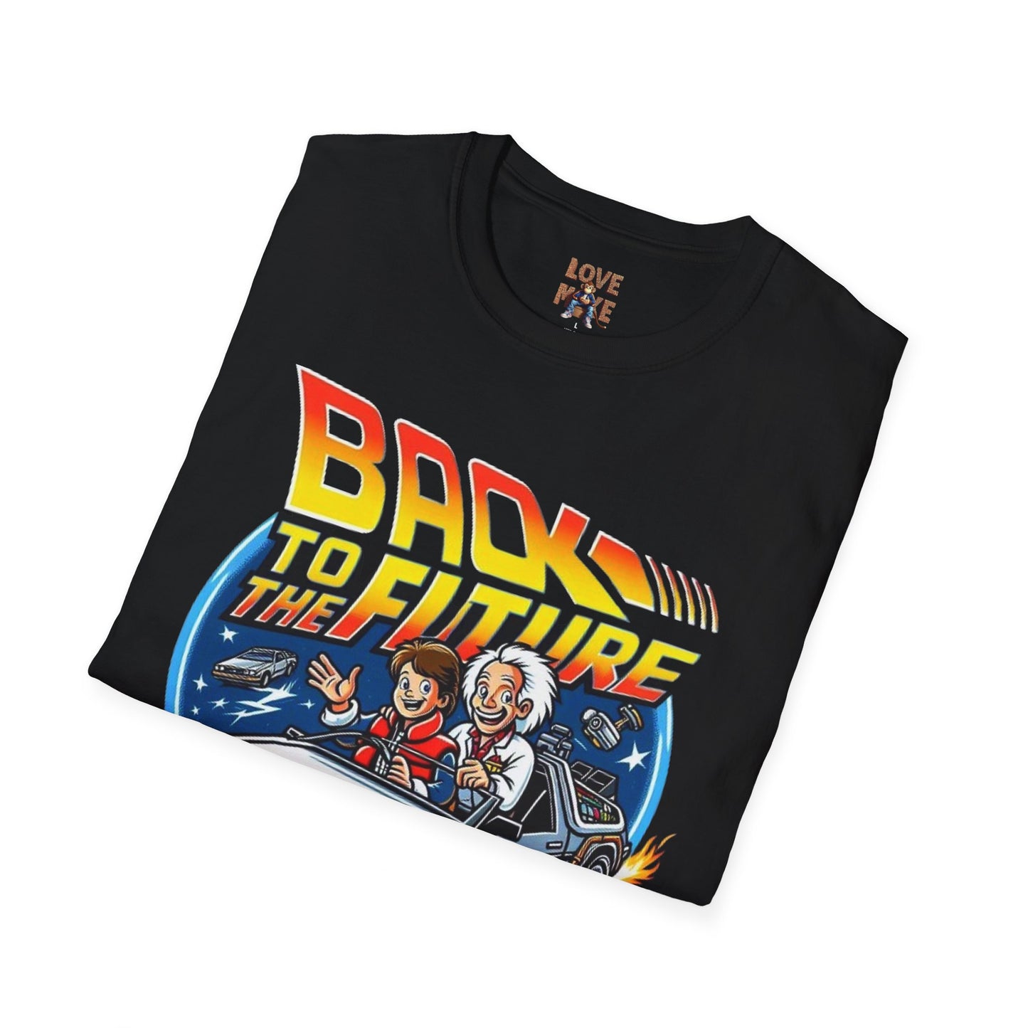 Limited Edition "In the Style of" Back to the Future, T Shirt, Hand Drawn Fan Art, Perfect Gift for Sci-Fi Enthusiasts and Movie Buffs