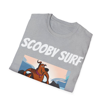 Scooby Surf T-Shirt Surfs Up - Unisex Softstyle Tee, Perfect for Beach Lovers & Water Sports Enthusiasts, Great Gift Idea