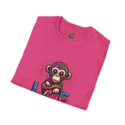 T-Shirt Love Monkey - Cool & Stylish Unisex Softstyle Tee for Casual Wear, Perfect Gift for Friends and Family