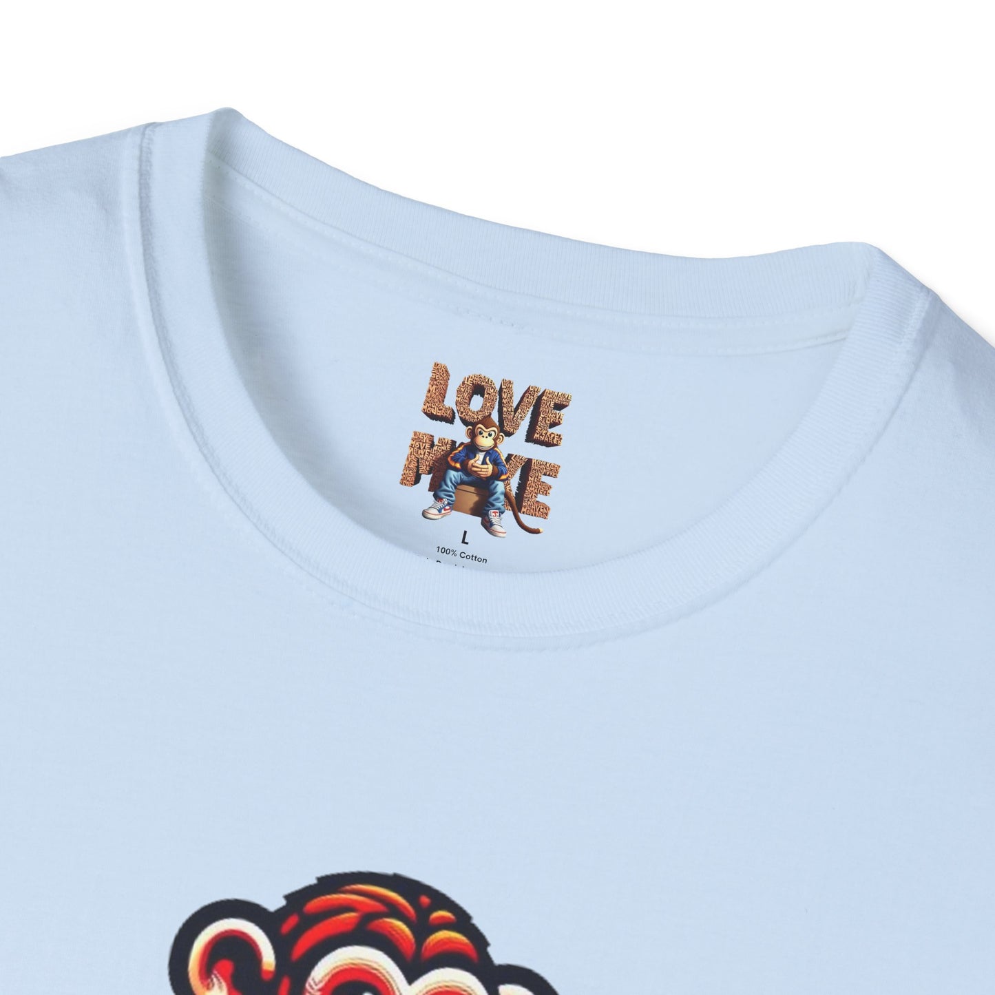 T-shirt Love Monkey Design - Cool, Stylish & Trendy - Perfect for Casual Wear - Unique Gift Idea