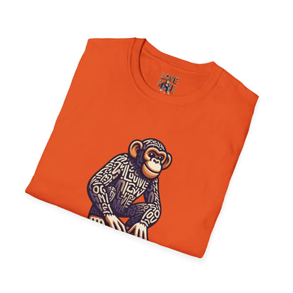 Love Monkey T-Shirt - Unique Designer Graphic Tee, Perfect Casual Wear, Ideal Designer Wear Gift