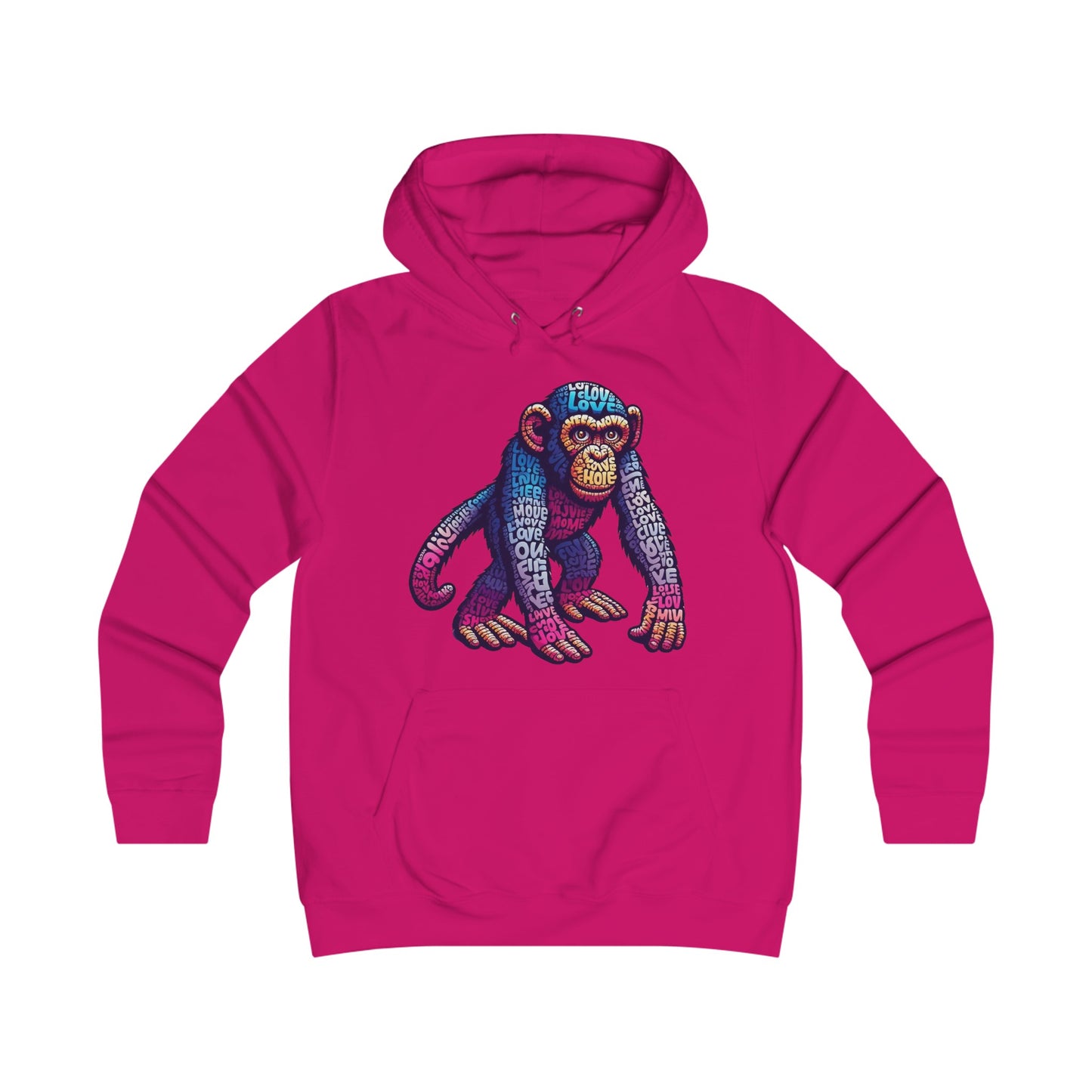 Hoodie with Love Monkey Design, Unisex Premium Crewneck, Stylish & Comfortable Outfit, Great Gift for Friends or Loved Ones