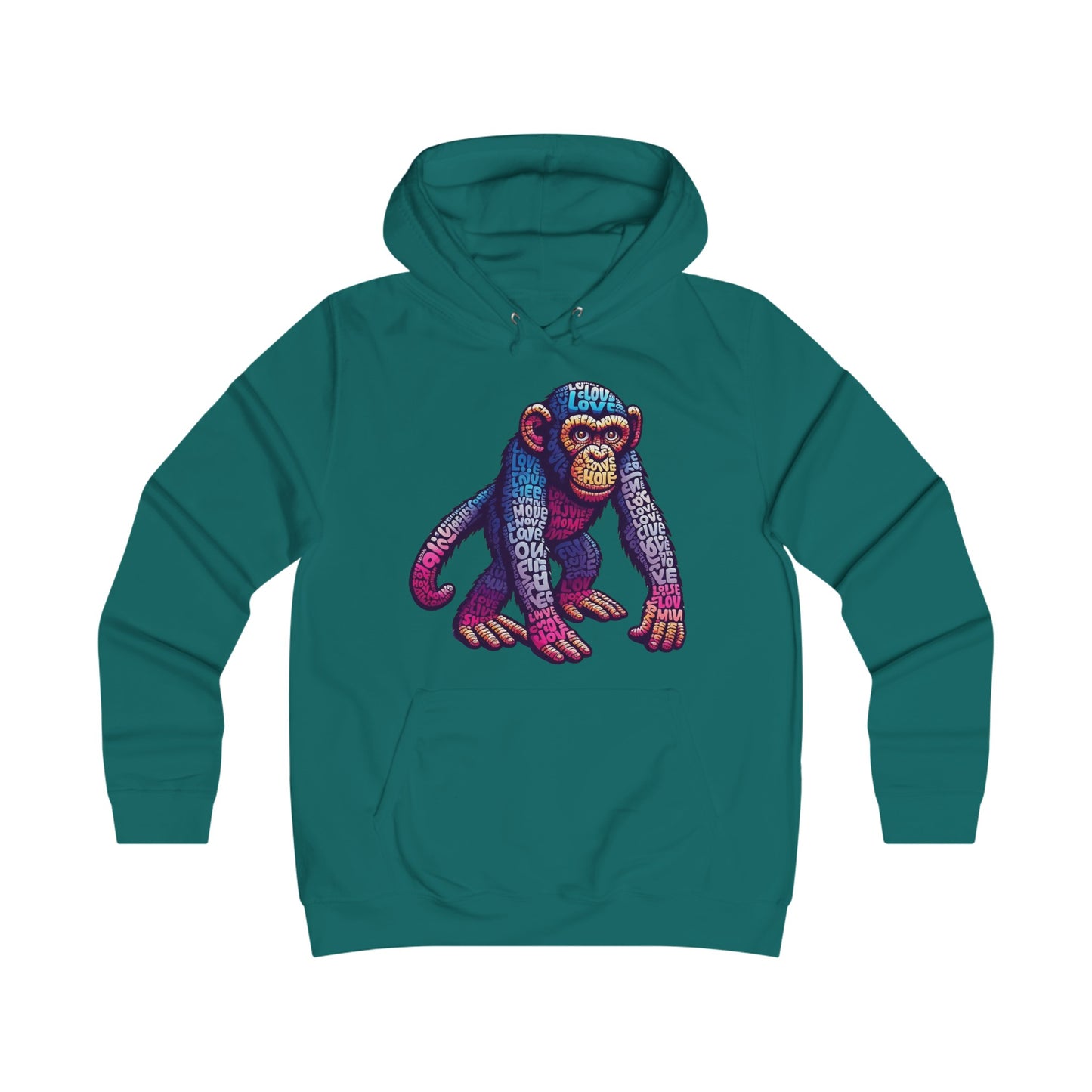 Hoodie with Love Monkey Design, Unisex Premium Crewneck, Stylish & Comfortable Outfit, Great Gift for Friends or Loved Ones