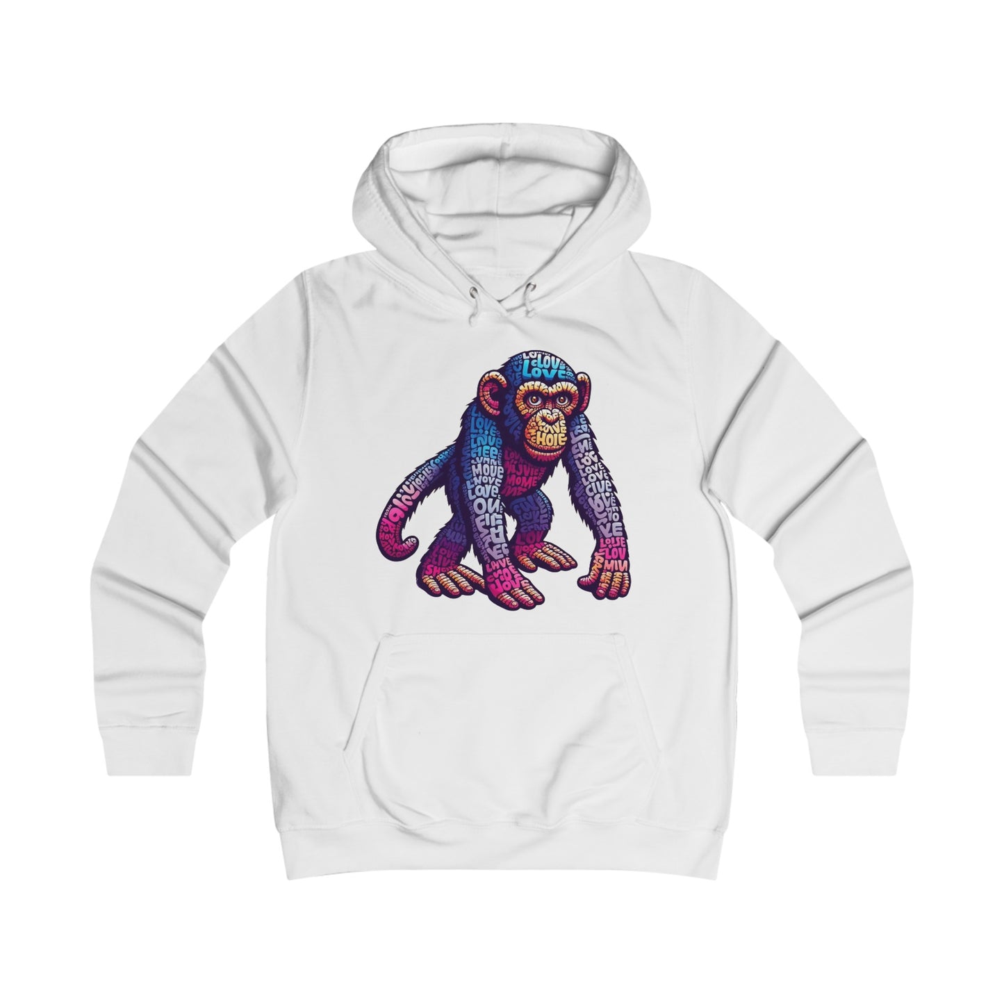 Hoodie with Love Monkey Design, Unisex Premium Crewneck, Stylish & Comfortable Outfit, Great Gift for Friends or Loved Ones