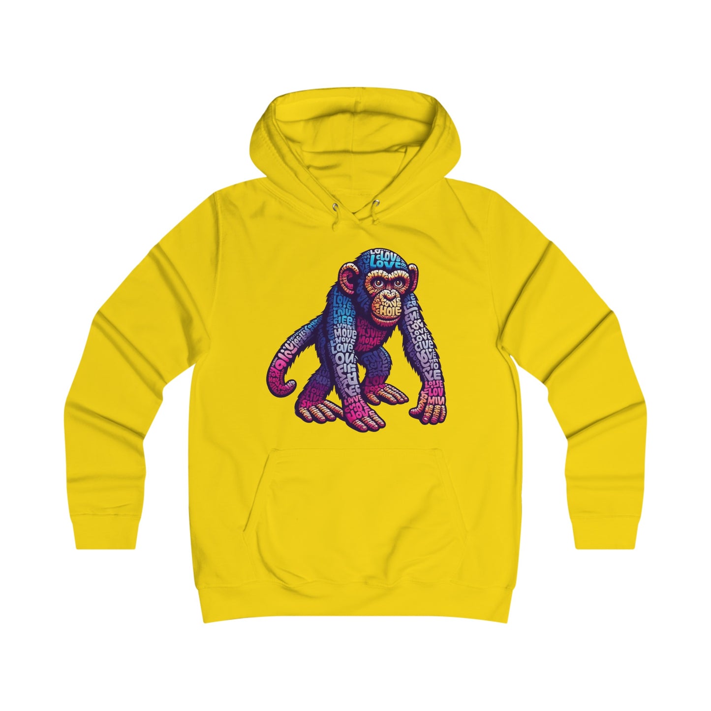 Hoodie with Love Monkey Design, Unisex Premium Crewneck, Stylish & Comfortable Outfit, Great Gift for Friends or Loved Ones