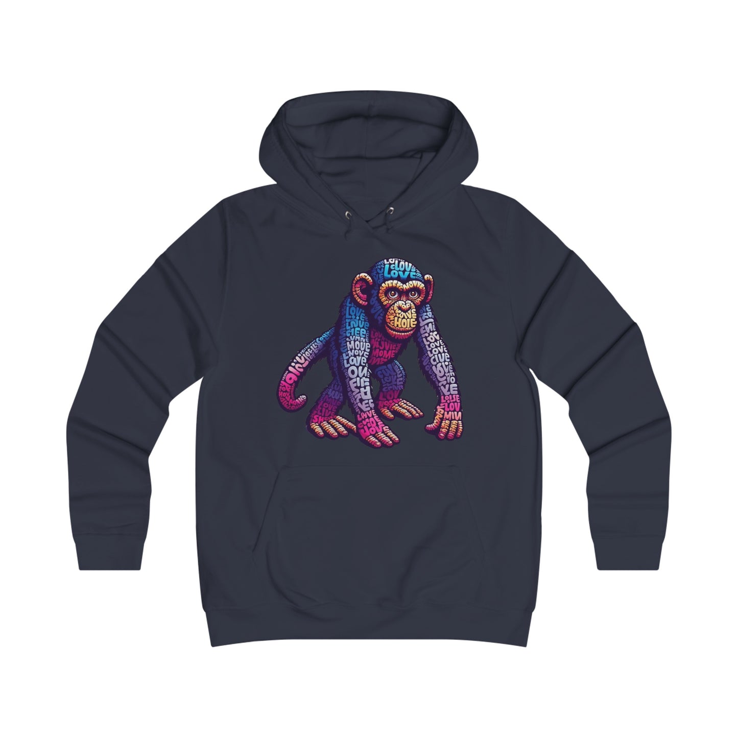 Hoodie with Love Monkey Design, Unisex Premium Crewneck, Stylish & Comfortable Outfit, Great Gift for Friends or Loved Ones