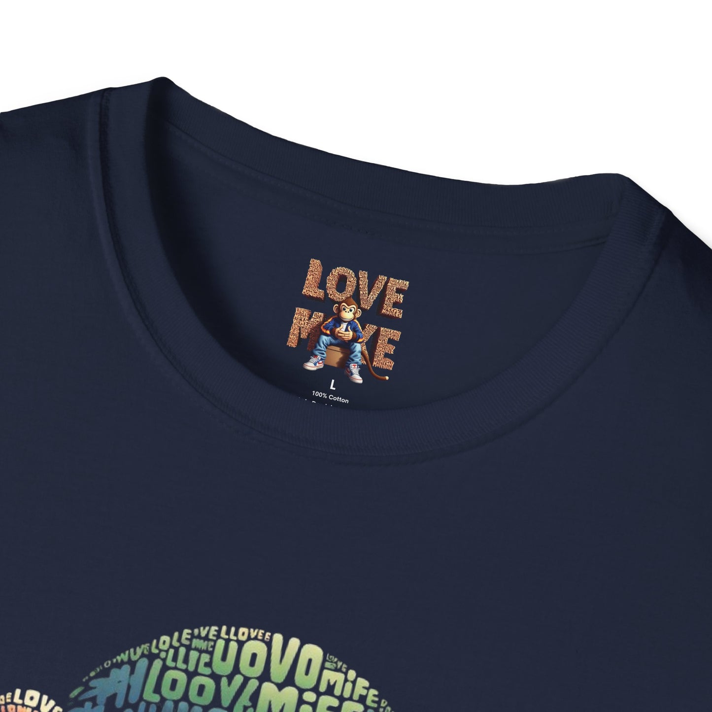 Love Monkey T-Shirt - Unique Designer Graphic Tee, Perfect Casual Wear, Ideal Designer Wear Gift