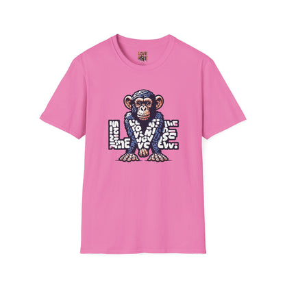 T-shirt Love Monkey Design, Cool & Stylish Tee, Perfect for Casual Wear and a Unique Gift for Friends and Family