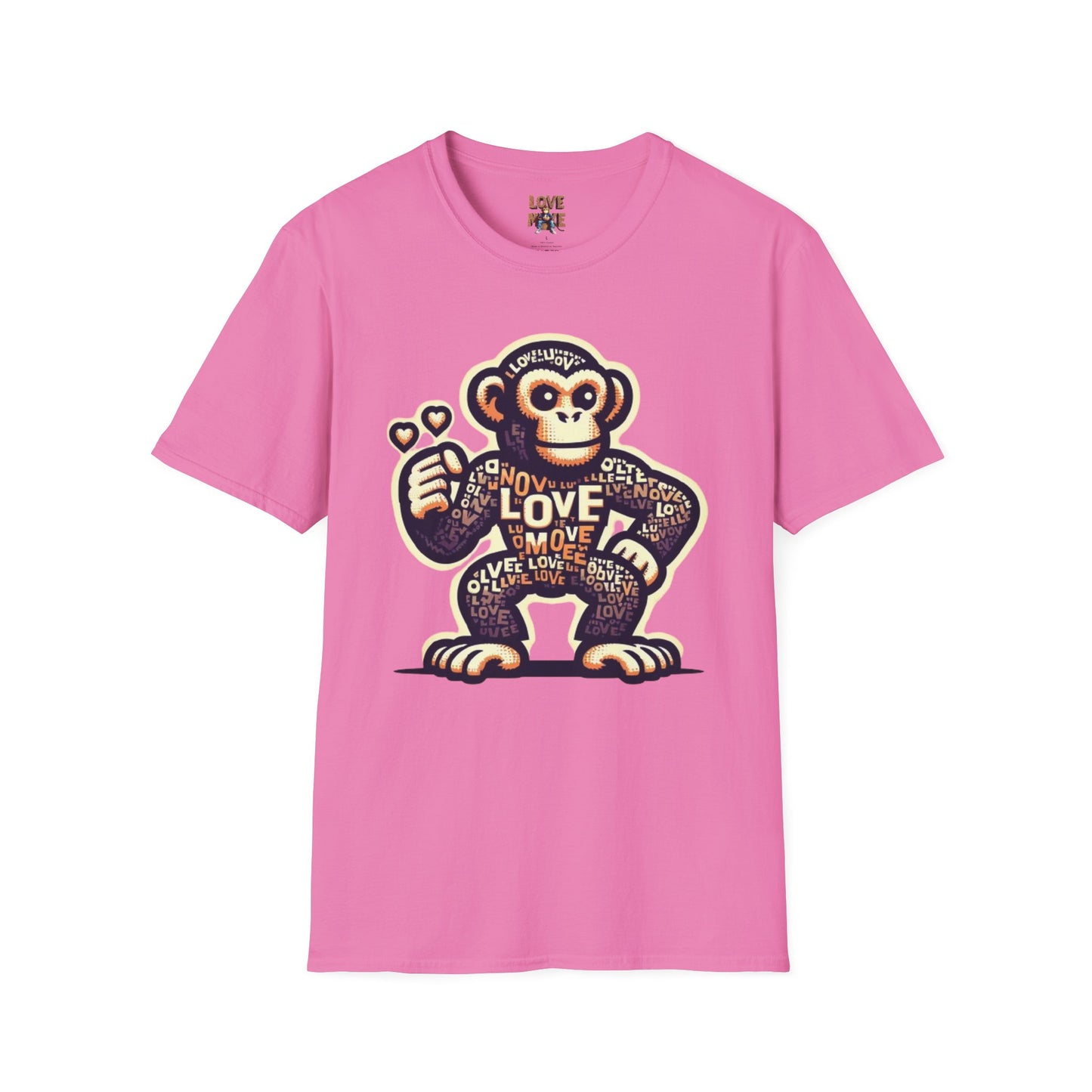 T-Shirt Love Monkey - Cool, Stylish & Trendy Unisex Softstyle Tee for Casual Wear, Perfect Gift for Friends and Family