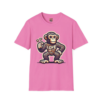 T-Shirt Love Monkey - Cool, Stylish & Trendy Unisex Softstyle Tee for Casual Wear, Perfect Gift for Friends and Family