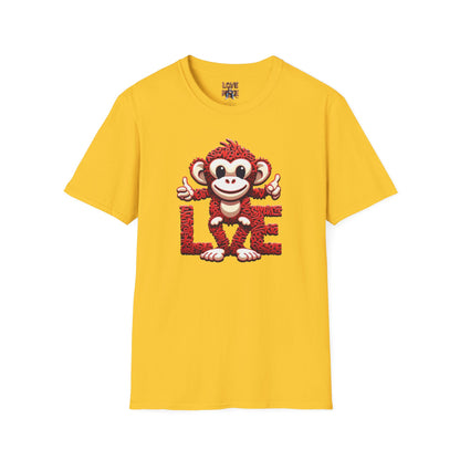 Cool Love Monkey T-Shirt - Stand Out in Style - Perfect for Casual Outfits - Awesome Gift Choice