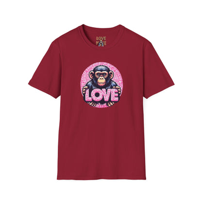 T Shirt with Unique Love Monkey Graphic, Stylish & Trendy, Ideal for Everyday Wear, Fun Gift Idea