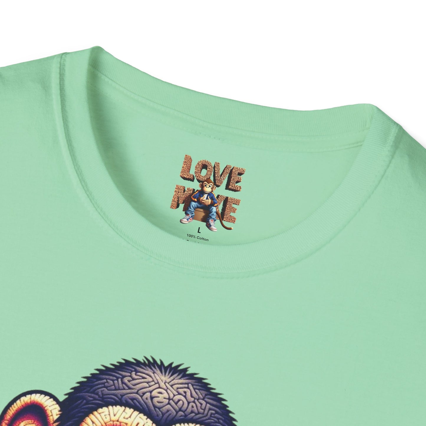 Love Monkey T-Shirt - Unique Designer Graphic Tee, Perfect Casual Wear, Ideal Designer Wear Gift