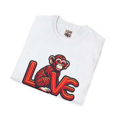 T-shirt Love Monkey Design - Cool, Stylish & Trendy - Perfect for Casual Wear - Unique Gift Idea