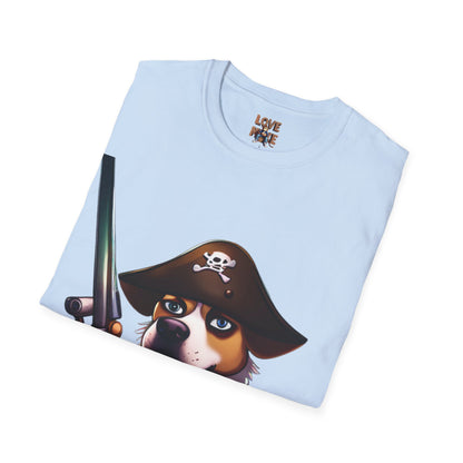 T Shirt - Dog Pirate Design, Fun and Unique Pet Lover Tee, Perfect for Themed Parties, Great Gift for Dog Owners