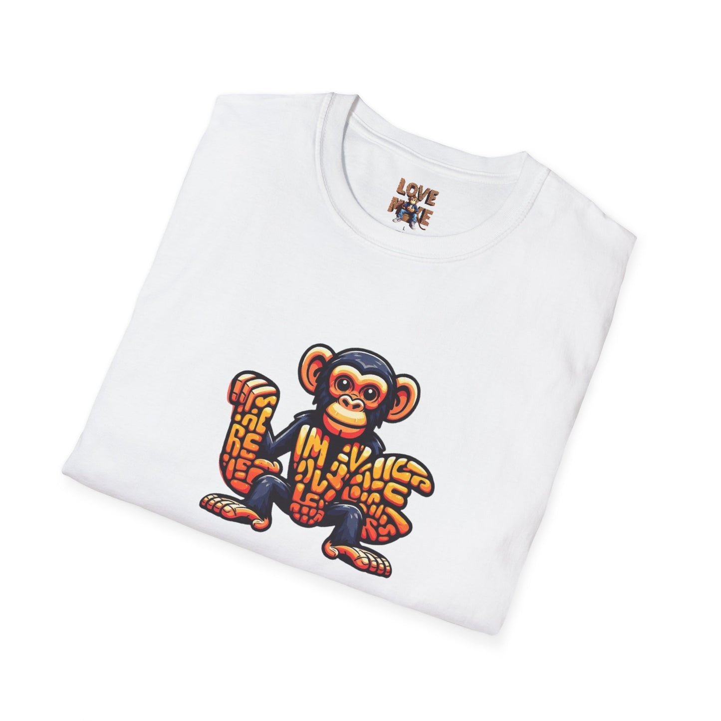 Love Monkey T-Shirt - Unique Designer Graphic Tee, Perfect Casual Wear, Ideal Designer Wear Gift