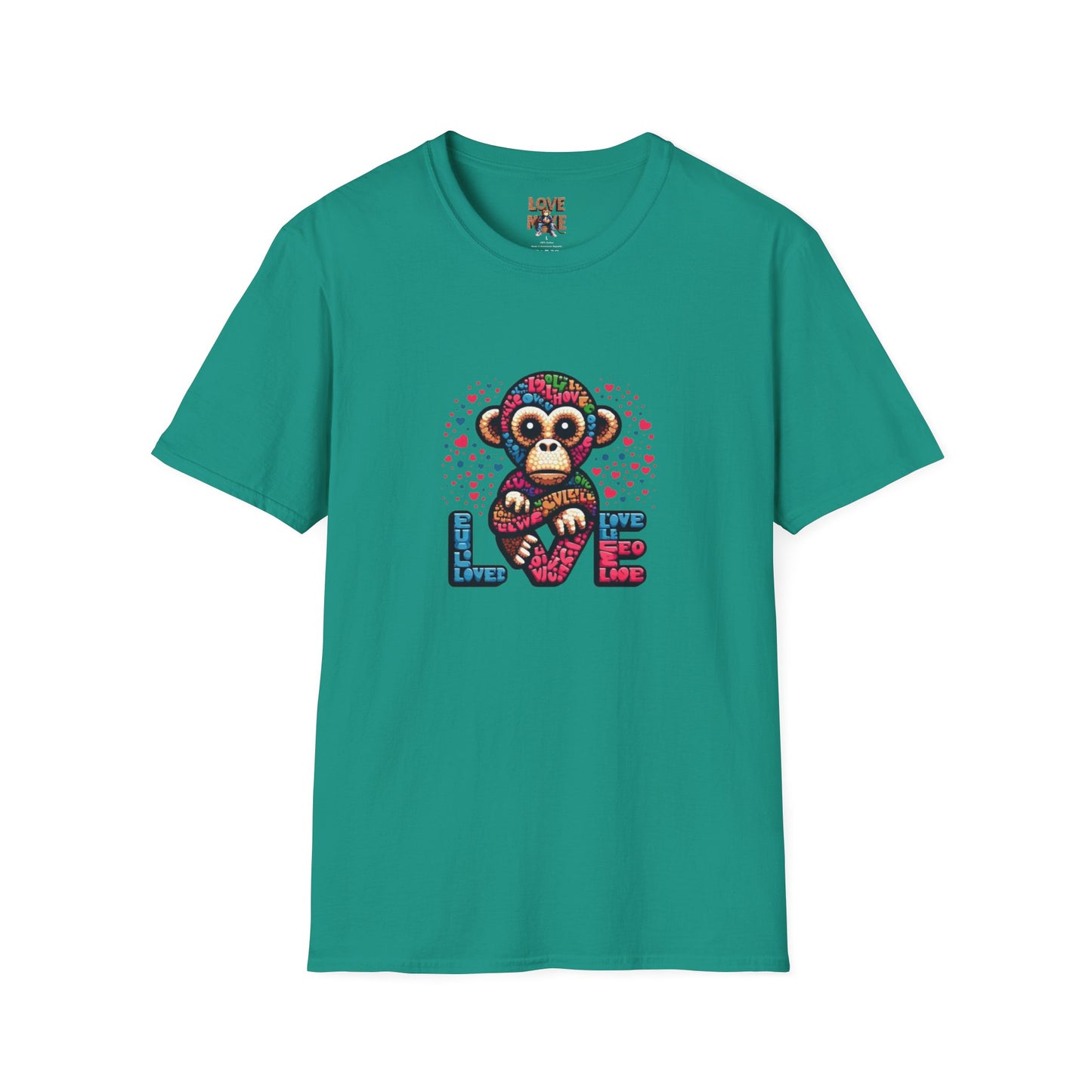 T-Shirt Love Monkey - Cool & Stylish Unisex Softstyle Tee for Casual Wear, Perfect Gift for Friends and Family